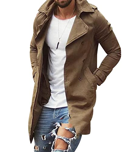 OADOBKICE Strickjacke Herren Windjacke Herren Leichte Jacke Herren Jack Herren Jacke Herren Winter Zip Jacke Herren Dünne Strickjacke Hemd Jacke Herren Windstopper Jacke Herbstjacke Khaki L von OADOBKICE