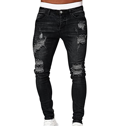 Outdoor Hosen Herren Buissnes Hose Herren Arbeitshose Haremshose Lockere Hose Freizeithose Weiche Hose Modehose Elegante Herrenhose Jeanshose Verlängerte Hose Übergroße Arbeitshose Schwarz L von OADOBKICE
