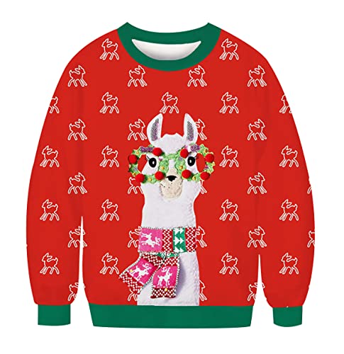 Oversize-Sweatshirt Damen Casual Weihnachtsbluse Merry Christmas Lustiges Weihnachts-Langarm-Top Bequemer Weihnachtspullover Lässiger YLWY13 M von OADOBKICE