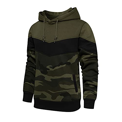 V-Neck Pullover Herren Oversize Pullover Herren Warmer Pullover Langarm-Sweatshirt Mit Tasche Lässiges Sweatshirt Herren Herrenoberteil In Übergröße Herren Pullover Sweatshirt Camou Armeegrün S von OADOBKICE