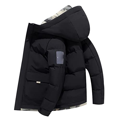 Winterjacke Herren Mäntel Für Herren Jeansjacke Leichte Herrenjacke Plus Size Mantel Freizeitjacke Mit Tasche Gant Herrenjacke Winter Warme Jacke Mit Kapuzenmantel Top 5023Schwarz 5XL von OADOBKICE