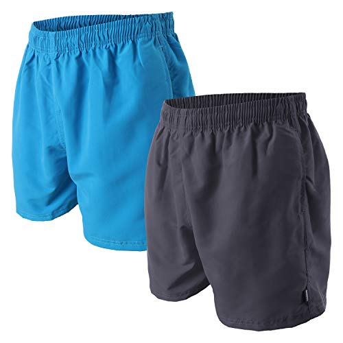 OAHOO Herren Badeshorts (2 Stück) Badehose mit Mesh-Futter und Taschen - Blau-Anthrazit XXL von OAHOO