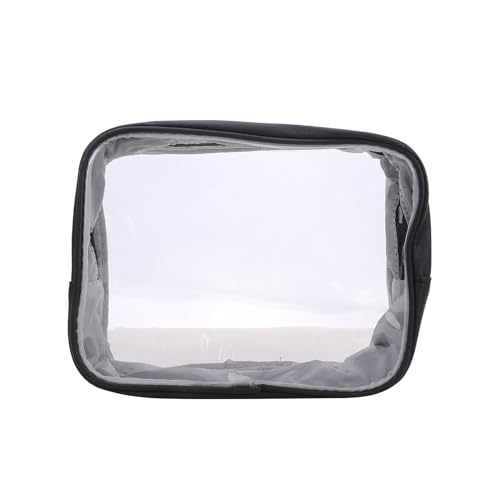 OAIEU Mehrzweck-Kosmetik-Kulturbeutel, Transparent, Tragbar, Großes Fassungsvermögen, Reise-Make-Up-Tasche Für Damen (Schwarz, Mittel) von OAIEU