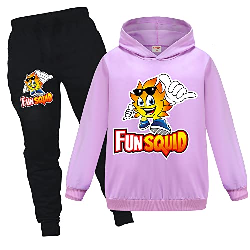 OAIXIUR Lustiges Merch-Kapuzenpullover und Jogger-Set für Kinder, modischer Pullover, Trainingsanzug.., violett, 7-8 Jahre von OAIXIUR
