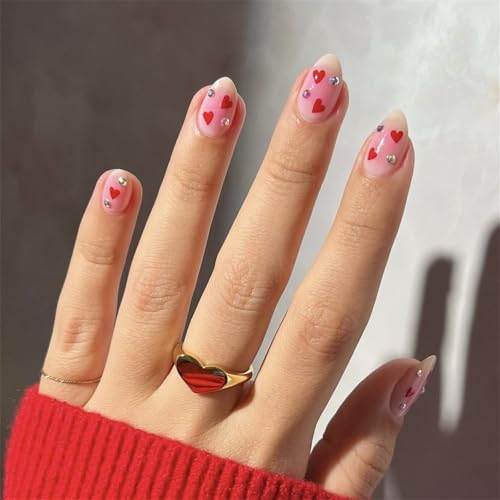 24pcs Press Auf Nägeln Mandelkleber Auf Nägeln Französisch Gefälschte Nägel Designs Falsche Nägel Künstliche Nägel Geschenke Für Frauen Mädchen von OAJABBGE