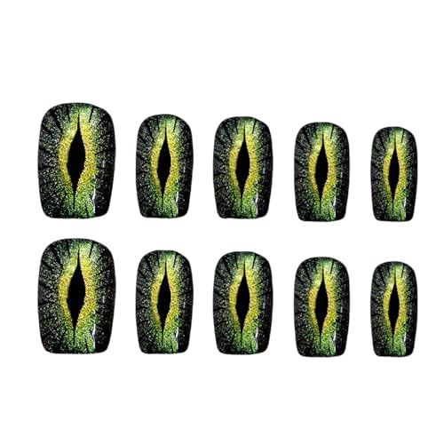 30 Pcs Kurze Presse Auf Nägeln Mit Devil Eye And Shimmery Designs Quadratische Form Glänzender Faux Nägel Kleber Auf Nägeln Für Frauen von OAJABBGE