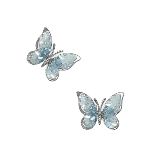 Elegante Blue Gradient Crystal Schmetterlingsstufen Ohrringe Bequeme Leichte Juwelier Ohrzubehör Für Frauen Multikolenkristallohrringe Für Partys von OAJABBGE