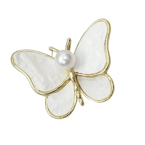 Elegante Schmetterlings Perlen Brosche Sicherheitsrundenmechanismus Handwerksmängel Vielseitiger Stil Schmuck Vintage Butterfly Pin von OAJABBGE