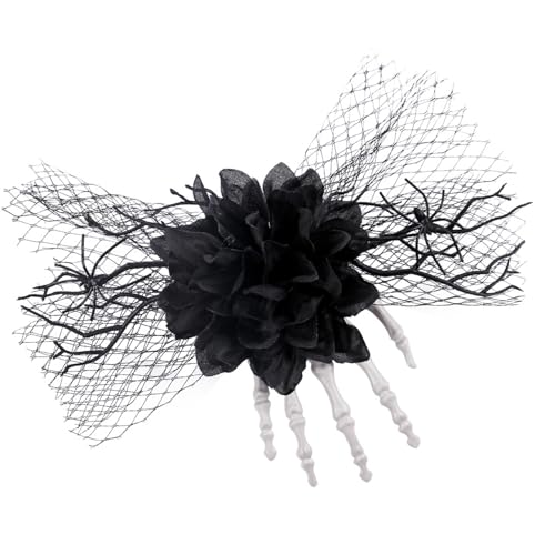 Flache Clip Haarnadelblume Einzigartige Halloween Kopfbedeckungen Clip Elegante Blumenspinnen Haare Clip Foto Requisiten von OAJABBGE
