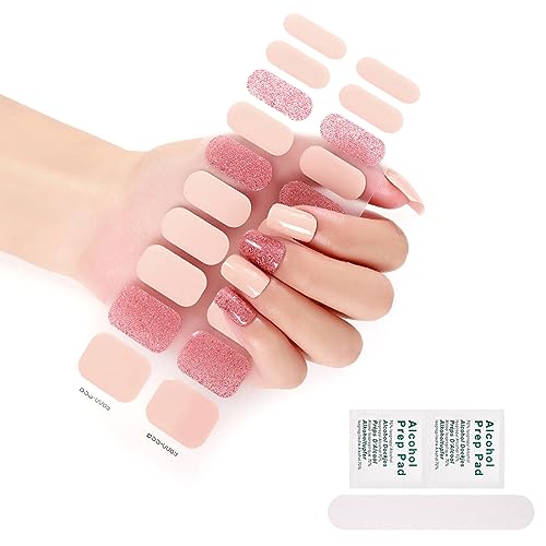 Halbgehärtete Gel Nagellackstreifen Selbstklebende Gel Nagelkunst Aufkleber Dauerhafte Glitzer Gel Nagelfolien Aufkleber Mit Nagelfeile von OAJABBGE
