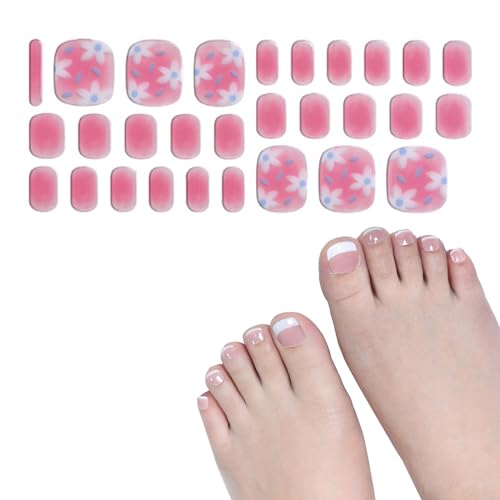 Halbhärtete Gele Zehennagelstreifen Gele Zehennagel Aufkleber Zehennagel Polnische Streifen 28 STICKERS Full Nails Wraps Für Frauen Mädchen von OAJABBGE