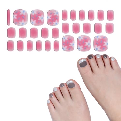 Halbhärtete Gele Zehennagelstreifen Gele Zehennagel Aufkleber Zehennagel Polnische Streifen 28 STICKERS Full Nails Wraps Für Frauen Mädchen von OAJABBGE