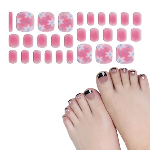 Halbhärtete Gele Zehennagelstreifen Gele Zehennagel Aufkleber Zehennagel Polnische Streifen 28 STICKERS Full Nails Wraps Für Frauen Mädchen von OAJABBGE