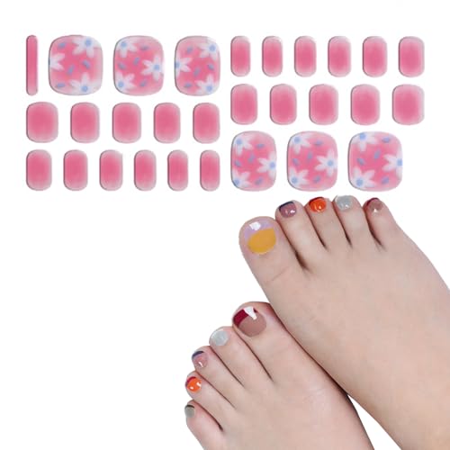 Halbhärtete Gele Zehennagelstreifen Gele Zehennagel Aufkleber Zehennagel Polnische Streifen 28 STICKERS Full Nails Wraps Für Frauen Mädchen von OAJABBGE