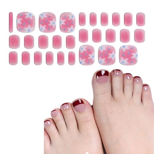 Halbhärtete Gele Zehennagelstreifen Gele Zehennagel Aufkleber Zehennagel Polnische Streifen 28 STICKERS Full Nails Wraps Für Frauen Mädchen von OAJABBGE