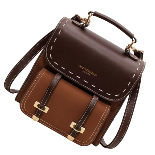 OAJABBGE Handgefertigte Vintage Rucksäcke PU Leder Schulter Crossbody Weiche Textur Geräumiger Aufbewahrung Freizeites Alltag Essentielles Geräumige Frauen Tasche von OAJABBGE