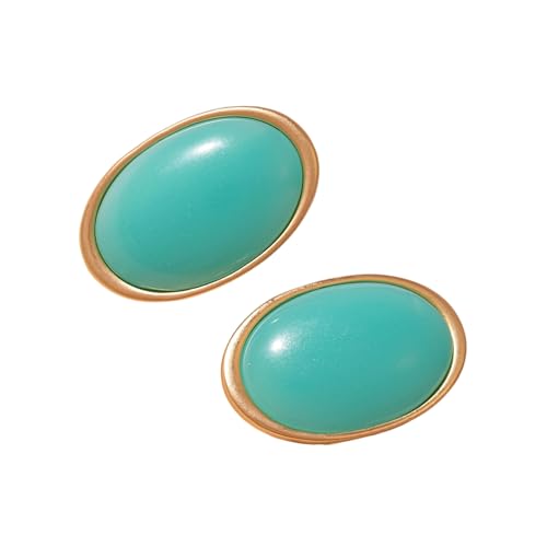 Künstlerische Harz Oval Studs Ohrringe Sterlings Silber Allergie Sichere Posts Minimalistische Geometrische Modeschmucklegierung Und Harzohrringe von OAJABBGE