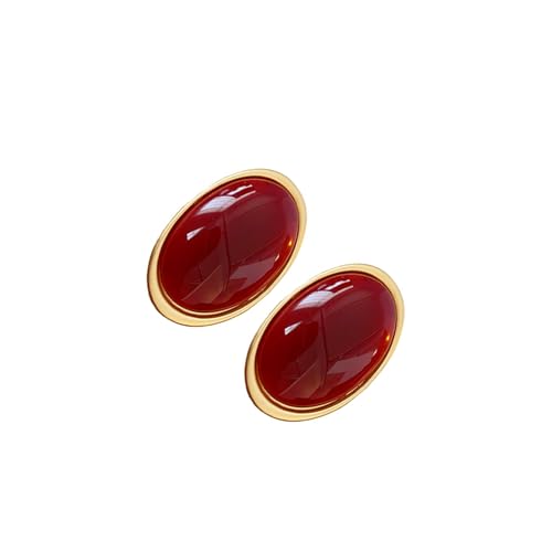 Künstlerische Harz Oval Studs Ohrringe Sterlings Silber Allergie Sichere Posts Minimalistische Geometrische Modeschmucklegierung Und Harzohrringe von OAJABBGE