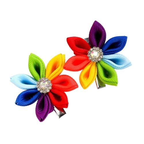 Mädchen Haarclip Regenbogen Frauen Kid Haargrips Buntes Kopfschmuck Barrettes Regenbogen Haar Binden Süße 2000er Mädchen Haarnadeln von OAJABBGE