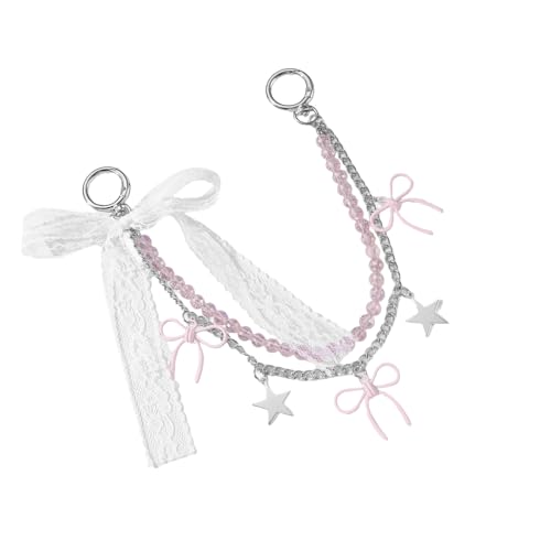 OAJABBGE 1. Vintage Crystal Perlen Legierung Blütenschlüsselkäse Elegante Geldbörse Anhänger Juwely Frauen Mädchen Taschen Rucksäcke Nette Pu Leder Spitzen Schlüsselbund Accessoire von OAJABBGE