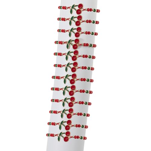 OAJABBGE 12 Stücke Kirschkristalle Perlen Verstellbare Armbänder Legierungsscharme Handgelenk Schmuck Für Tägliche Partyverschleißverstellbares Kristalle Perlenarmband OAJABBGE 12 Stücke Kirschkristalle Perlen Verstellbare Armbänder Legierungsscharme Handgelenk Schmuck Für Tägliche Partyverschleißverstellbares Kristalle Perlenarmband von OAJABBGE