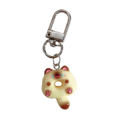 OAJABBGE Cartoon Katze Form Keychain Rucksack Anhänger Tierschlüsselkette Charme Telefon Ornament Stylish Keyring Schmuck von OAJABBGE