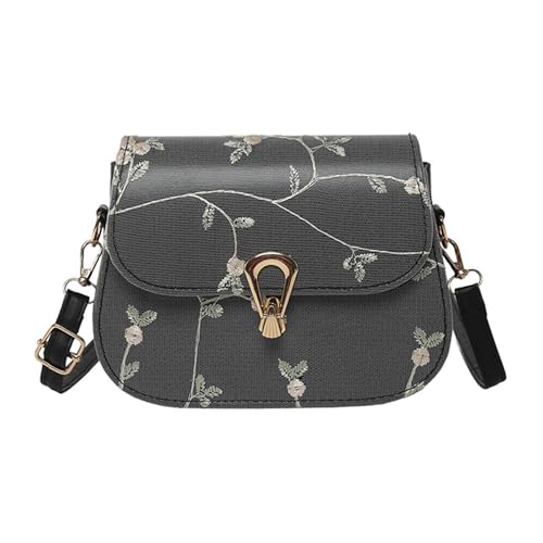 OAJABBGE Chinesische Stylses Umhängetasche Für Frauen Trendy Crossbody Kleine Quadratische Weibliche Spitze Blumenmessen Frauen Spitze Schulter Quadratischer Mode Crossbody von OAJABBGE