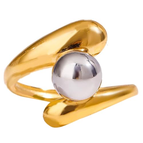 OAJABBGE Einstellbare Geometrische Edelstahl Ringe Mit Offenem Ende Mit Künstlerischem Cutout Design Accessoire Für Alltägliche Stapelung Minimalistischer Stapelbarer Schmuck von OAJABBGE