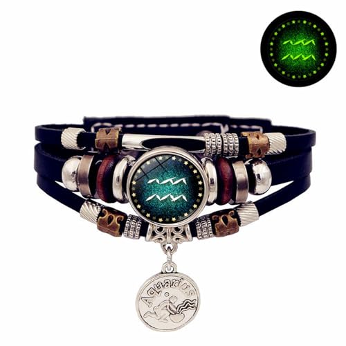 OAJABBGE Glühen 12 Konstellationen Armband Personalisierte Zodiacs Zeichen Zeichen Für Jugendliche Und Erwachsene Vielseitige Zodiacs Charm Armband Geschenk Für Teenager Und Erwachsene von OAJABBGE