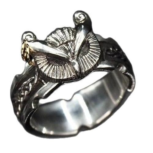 OAJABBGE Gothic Owl Kupferringe Verstellbares Vintage Inspiriertes Band Zum Stapeln Und von OAJABBGE