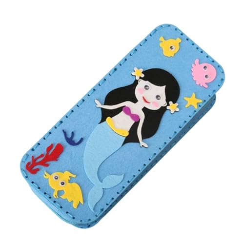 OAJABBGE Handgefertigte Bleistiftkoffer Nähkits Stiftspeicher Für Kinder Erstellen Sie Ihr Box Bildungskunstprojekt Cartoon Animal Stift Aufbewahrung Beutel Handgefertigtes Kunsthandwerksspielzeug von OAJABBGE