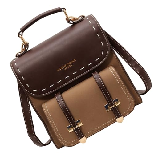 OAJABBGE Handgefertigte Vintage Rucksäcke PU Leder Schulter Crossbody Weiche Textur Geräumiger Aufbewahrung Freizeites Alltag Essentielles Geräumige Frauen Tasche von OAJABBGE