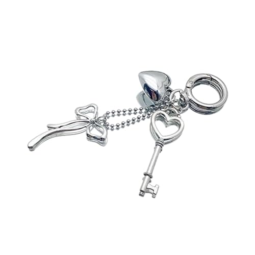 OAJABBGE Herzschlüsselketten Bowknot Einzigartiger Bag Accessoire Liebesschlüsselanhänger Metall Keyring Stylish Key Decors Legierungstextur von OAJABBGE
