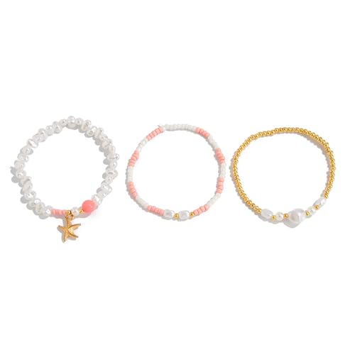 OAJABBGE Mehrschichtiger Sea Star Multicolor Perlen Verstellbarbband Accessoire Für Freizeit Oder Partystrand Inspirierte Charme Schmuck von OAJABBGE