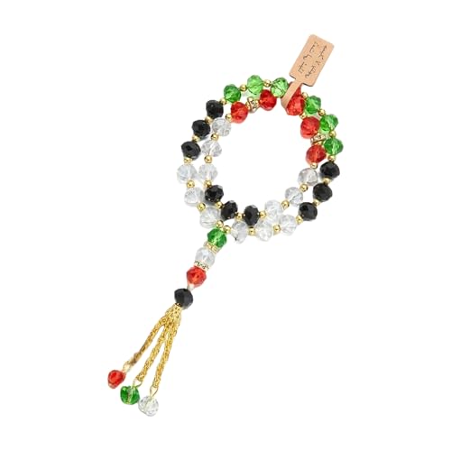 OAJABBGE Multicolor Glas Perlen Ramadans Armband Mit Verstellbarem Randdesign Muslime Schmuck Für Festliche Accessoires Verstellbarer Kristallgebets Armband von OAJABBGE