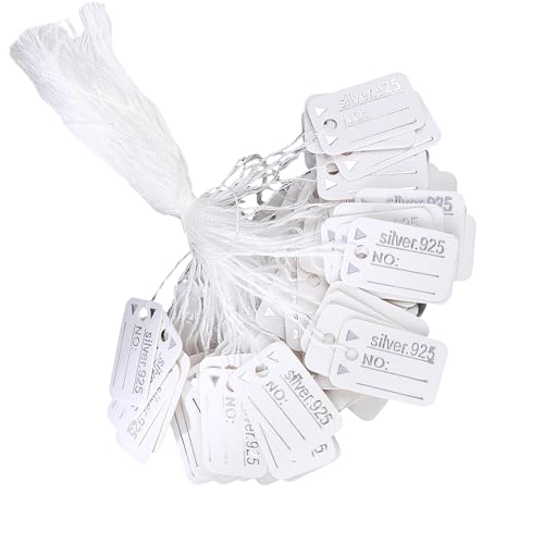 OAJABBGE Packung Mit 500 Schmuckpreisbezeichnungen Recycelbare Papiermaterialien Hängende Marker Für Luxusgüter Einzelhandel Display Recycelbarer Papierschmuckmarker von OAJABBGE