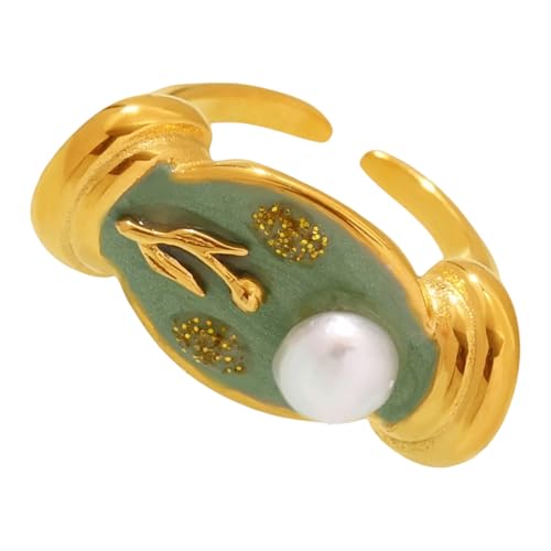 OAJABBGE Perlen Verschönerte Tropfenöl Gefärbte Blumenringe Flexible Größen Leichten Schmuck Geschenk Offenes Band Blumenschmuck Bunte Emaille Verstellbarer OAJABBGE Perlen Verschönerte Tropfenöl Gefärbte Blumenringe Flexible Größen Leichten Schmuck Geschenk Offenes Band Blumenschmuck Bunte Emaille Verstellbarer von OAJABBGE