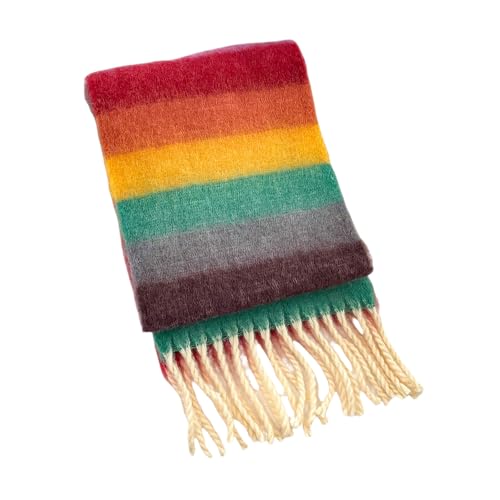 OAJABBGE Regenbogenfransen Kinderschal Gemütlicher Modischer Langer Schalldämpfer Baby Winter Halswärmer Für Kinder Unisex Entwerfen Von Halsbekleidung von OAJABBGE