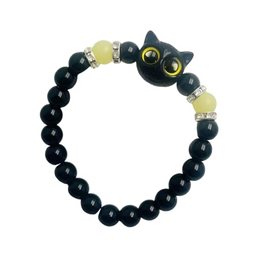 OAJABBGE Schönes Kätzchen Design Armband Magnetische Verschluss Armband Schmuck Für Freund Paare Nacht Leuchtend Harzarmarm Passender Paar Kätzchen von OAJABBGE
