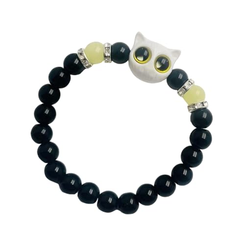 OAJABBGE Schönes Kätzchen Design Armband Magnetische Verschluss Armband Schmuck Für Freund Paare Nacht Leuchtend Harzarmarm Passender Paar Kätzchen von OAJABBGE