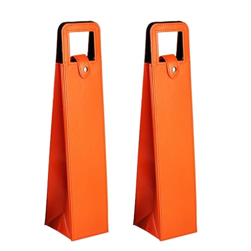 OAJABBGE Set Von 2 Lederweinflaschen Mit Faltbarem Champagnerhalter Für Sichere Transport Eleganter Weinspeicher Organisatoren von OAJABBGE