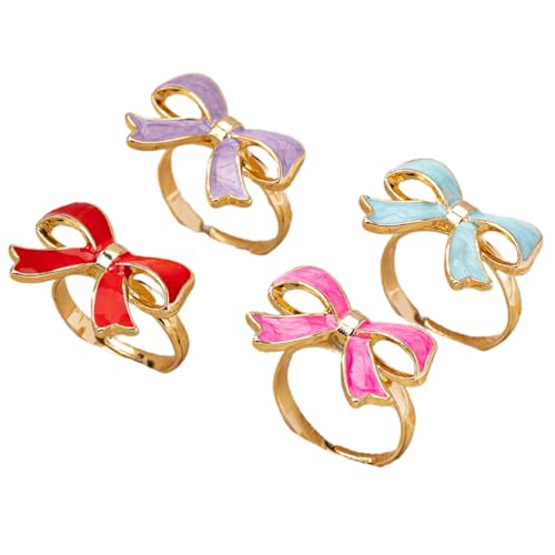 OAJABBGE Stylish Oil Tropf Bowknot Design Ringe Glänzende Oberflächen Legierungsschmuck Geeignet Für Party Hochzeit Alltags Gebrauch Legierungsbowknot Accessoire von OAJABBGE