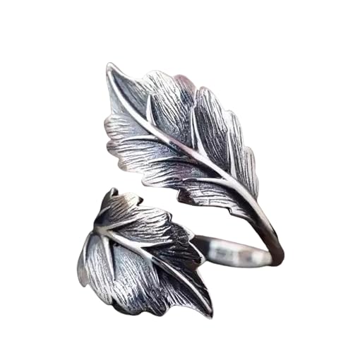 OAJABBGE Verstellbare Ringe Pflanzen Offener Bandfingerschmuck Mit Komplizierten Blattmustern Und Bequemen Größenanpassungen Vielseitiger Blattschmuck von OAJABBGE