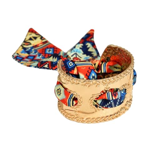 OAJABBGE Vintage French Alloy Ribbon Manschette Armbänder Mit Blumenschnitzerei von OAJABBGE