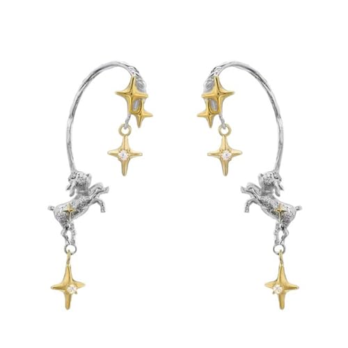 Ohne Lochohrringe Mit Skurrilen Asymmetrischen Lammsternmotiven Robuste Metallclips Für Den Alltag. Verwenden von OAJABBGE