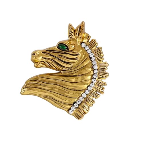 Pferdekopf Design Brosche Silber/Gold Tonlegierung Schmuck Horsehead Lappel Pin Für Mantelschal Retro Accessoire Formale Gelegenheit Brosche von OAJABBGE