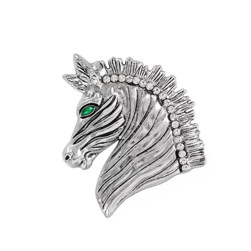 Pferdekopf Design Brosche Silber/Gold Tonlegierung Schmuck Horsehead Lappel Pin Für Mantelschal Retro Accessoire Formale Gelegenheit Brosche von OAJABBGE