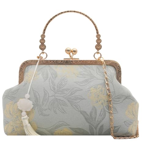 Premium Ketten Umhängetasche Traditionelle Stickerei Detailliert Kompaktes Crossbody Unique Inspiriertes Design Praktischer Seiden Samt Abendbeutel von OAJABBGE
