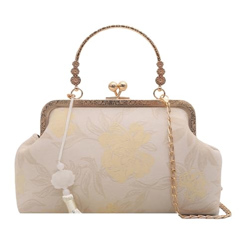 Premium Ketten Umhängetasche Traditionelle Stickerei Detailliert Kompaktes Crossbody Unique Inspiriertes Design Praktischer Seiden Samt Abendbeutel von OAJABBGE