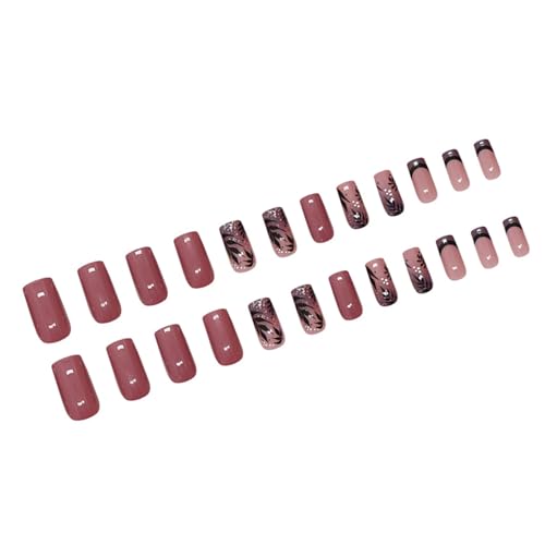 Quadratische Französische Falsche Nägel Mit Blatt Designs Vollbezüge Glänzender Stock Auf Nägeln Maniküre Künstliche Nägel Kunst Für Frauen Quadratische Französische Falsche Nägel Mit Blatt Designs Vollbezüge Glänzender Stock Auf Nägeln Maniküre Künstliche Nägel Kunst Für Frauen von OAJABBGE